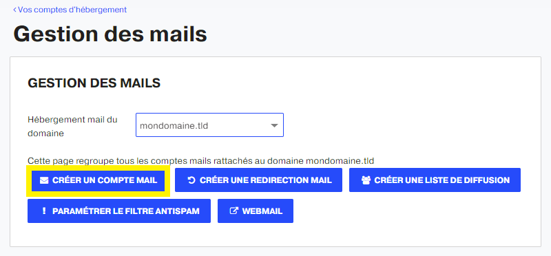Crear una dirección de correo electrónico