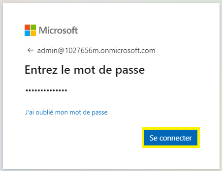 Mot de passe admin Microsoft 365
