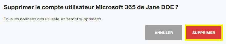 Supprimer un utilisateur Microsoft 365