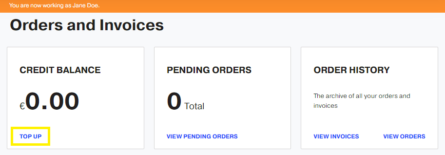 Orders and invoices : Listing