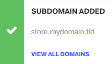 Subdomain added successfully