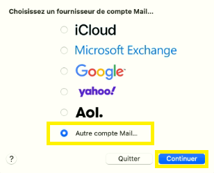 Mail de MAC : Configurer une adresse mail