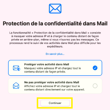 Mail de MAC : protection de confidentialité